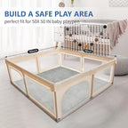 Baby Play Mat for Floor,1.3" Thick Elasti-Foam 50x50 Playpen Mat for Toddlers Infant Kids,Water-Repellent Soft Coral Velvet Tummy Time Mat,Non Slip Crawling Mat,Tatami Mat(Light Grey)