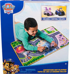 PAW Patrol Pup Squad Adventure Bay Playmat, 33-Inch Foldable Mat with Exclusive Chase and Humdinger Vehicles, Kids Toys for Boys & Girls Ages 3 and Up