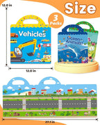 Reusable Sticker Book for Toddlers 2-4 Years, Stickers for Kids, Toddler Sticker Book Ages 1-3, Toddler Craft Activities, Toddlers Travel Toys Ages 2+ Boy Girl Birthday Gifts