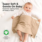 KeaBabies Organic Cotton Burp Cloths Baby Girl, Boy - 6-Pack Large Burping Clothes for Babies, Spit Up Rags, Super Soft & Absorbent Newborn Wash Towels, Gender Neutral, Non-Shrink (Stria, Rosewood)