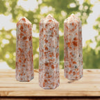 Amazing Gemstone Large Sunstone Crystal Towers ~ Natural Healing Crystal Point Obelisk for Reiki Healing and Crystal Grid (5.5 to 6 INCH)
