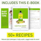 Pure Castile Soap - No Palm Oil, GMO-Free - Gentle Liquid Soap For Sensitive Skin & Baby Wash - All Natural Vegan Formula with Organic Carrier Oils (16 Fl Oz, An Unscented)