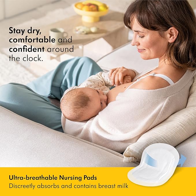 Medela Ultra-Breathable Nursing Pads, Highly Absorbent, Super Soft, Discreet Design for Comfortable Wear, Pack of 120