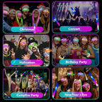 148 PCS Glow in the Dark Party Supplies, 16PCS Foam Glow Sticks, 16PCS LED Glasses,100PCS Glow Sticks Bracelets and 16Pcs LED Hair Clips Fiber Optic for Glow Party, Wedding, Halloween Party