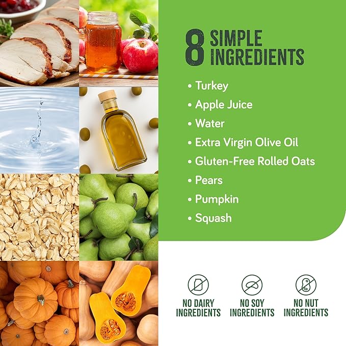 Real Food Blends Select Turkey, Pears & Pumpkin – Pureed Food Meal for Feeding Tubes, 9.4 oz Pouch (Pack of 12 Pouches)