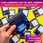 QUOKKA Space Board Game for Kids Ages 8-12 and Families – Fun Space Trivia Game with 50 Cards, Colorful Tokens & Game Board – Learn Planets, Moons Facts – Educational Family Games