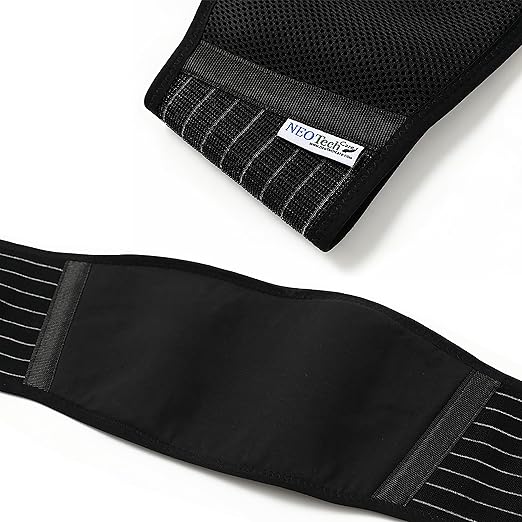 NeoTech Care Adjustable Maternity Belt - Light and Breathable Pregnancy Belly Support Band for Pregnant Women (Black, Extra Large Size)