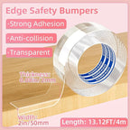 Clear Soft Corner Protectors for Furniture Strip,2in x 13FT,Sharp Edge & Table Bumper,Window Edge,Wall Protector, Soft Corner Guards Safe for Proof,Table Corner Protectors in Family