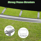 12FT 14FT Trampoline with Slide and Swings, ASTM Approved Outdoor Trampoline with Basketball Hoop and Ladder, Capacity for 5-7 Kids and Adults