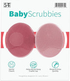 S&T INC. Exfoliating and Massaging Cradle Cap Bath Brushes for Baby, Silicone - 2 Inch x 2.5 Inch, Pink, 2 Pack