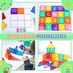 Magnetic Tiles Toddler Toys Games Sensory Toys for Toddlers 3-4 Magnetic Blocks for Kids Age 3-5 4-8 Outdoor Toddler Activities Preschool Building Learning Toys