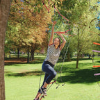 Slackers Exclusive Ninjaline Kit with Rickety Bridge & 15' Bachar Ladder – 36' Obstacle Course Line with 7 Obstacles – Outdoor Ninja Training System