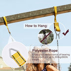 PACEARTH Swing Seat with Heavy Duty 68.9 inch Anti-Rust Plastic Coated Chains, 23.6 inch Tree Hanging Straps and Locking Buckles-Outdoor Playground Tree Swing Set Accessories Replacement (Blue)