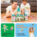 PicassoTiles 70pc Middle Age Medieval and Castle Theme Tile 2in1 8 Character Action Figures Magnet Tiles Building Block Pretend Magnetic Play Fine Motor Skill STEM Educational Construction Age3+ PTQ01