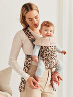 BabyBjörn Baby Carrier Mini, Cotton, Beige/Leopard | Newborn Carrier (7-25 lbs), Ergonomic, Easy-to-Use