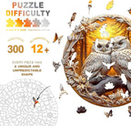 Wooden Puzzles for Adults - Couple Owl Wooden Jigsaw Puzzle - Unique Animal Shaped Wood Puzzles Adult - Creative Birthday Gift Family Game 300pcs