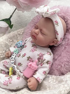 7 Inch Reborn Baby Doll ， Silicone Doll Girl Betty, Mini Realistic Newborn Baby Dolls Silicone Full Body with Feeding Accessories