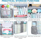 Accmor Changing Table Diaper Organizer, Hanging Diaper Caddy Organizer Stacker for Cribs Changing Table Playard Wall Baby Essentials Storage, Grey