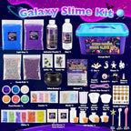 Slime Kit, Magic Galaxy Slime Making Kit with Magic Sticker,Making Butter Slimes Dark Powder to Make Glitter & Galactic Slimes Stress Relief Toys Fun Gifts Toys for 6-12 Year Olds Girls Boys