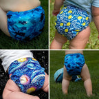 Mama Koala 3.0 Cloth Diapers for Babies, 6 Pack One Size Washable and Reusable Pocket Diapers for Newborns and Toddlers (Dreamy Sky)