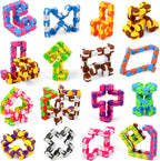 68 Pack 24 Links Wacky Tracks Snap and Click Fidget Toys,Fidget Snake Toy for Party Favors,Plastic Chains Finger Sensory Toys,Stress Relief Toys for Kids