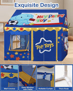 Kids Play Tent, Toddler Tent for Kid Indoor & Outdoor, 48.5"x39.4"x48.5" Playhouse Tents with Complete Toys Set, Kids Tent 3 Window, Lights and 5 Balloons