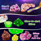 YOPINSAND Galaxy Slime Kit for Girls, DIY Slime Making Kit, Glimmer Crunchy, Butter, Foam, Glow in The Dark Slime with Add-ins, Foam Balls, Charms, Glitters, Party Favors Gift Toys for Kids 6-12