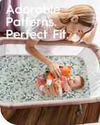 Graco Pack and Play Sheets Fitted, TotBasic Ultra Soft Mini Crib Sheets Boy, Neutral Pack N Play Mattress Sheets Hypoallergenic and Soothing, Premium Jersey Playrad Sheets, 2 Pack