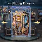 CUTEBEE Book Nook Kit - DIY Miniature House Dollhouse Kit for Adults and Teens, Booknook Tiny House Bookshelf Decor 3D Wooden Puzzle, Gifts for Family Friends (Soul Travel Agency)