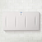 SafetyCraft Horizontal Wall-Mounted Baby Diaper Changing Station - Easy to Clean, High-Density Polyethylene w/Heavy Duty Steel Hinge - Built-in Liner Dispenser for Hooking Purse or Bag, Light Gray