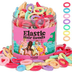 YGDZ Baby Hair Ties, 300pcs Elastic Toddler Hair Ties for Little Girls Kids, Small Mini Hair Bands Soft Ponytail Holders Hair Accessories, Multicolor