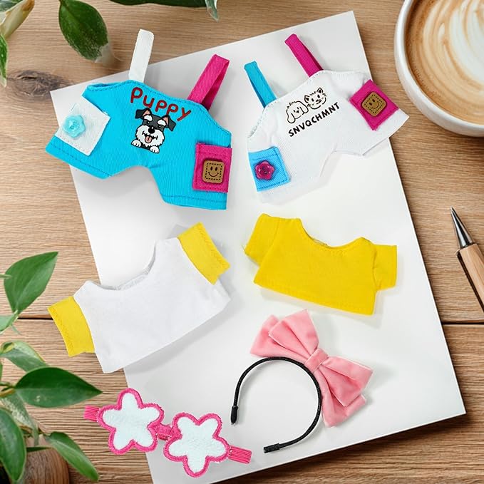 2 Sets Clothes for 17cm Doll, Cute Doll Clothes and Accessories, Outfit Sets 2025 Fashion Style