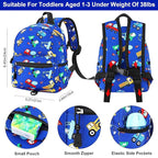 Accmor Toddler Backpack with Leash, Cute Kids Backpacks with Anti Lost Wrist Link, Mini Baby Backpack Leash Walking Harness for Outdoor Travel, Small Excavator Backpack Tether Protector for Boys