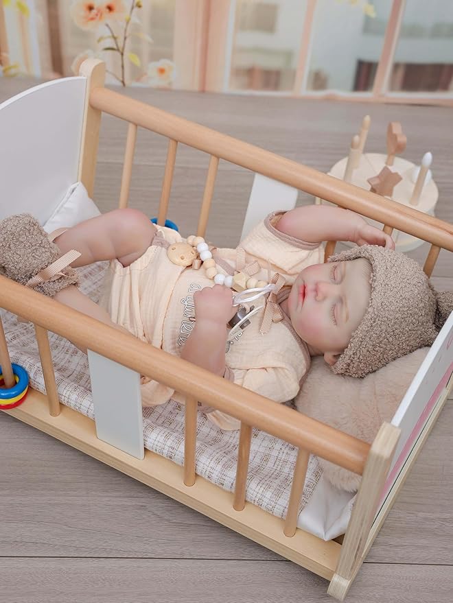 Reborn Baby Dolls – 20 Inch Real Baby Dolls That Look Real, Full Body Vinyl Girl Doll in Beige Outfit with Accessories, Gift for Girls Ages 3+, Pretend Play & Collectors