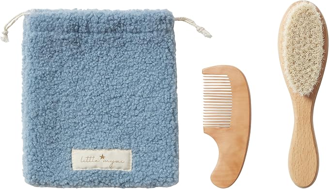MYZI Baby Hair Brush Set – Soft Baby Brush Set for Newborns, Baby Comb and Brush Set Girl and Boy, Toddler Hair Brush and Toddler Comb - Baby Gift Set