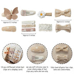 13 Pcs Hair Clips for Girls with Bows Butterfly Flower,2" Fully Lined Alligator Clips and Barrettes,Handmade Hair Accessories for Baby Toddler Young Kids School Age Girls Gifts