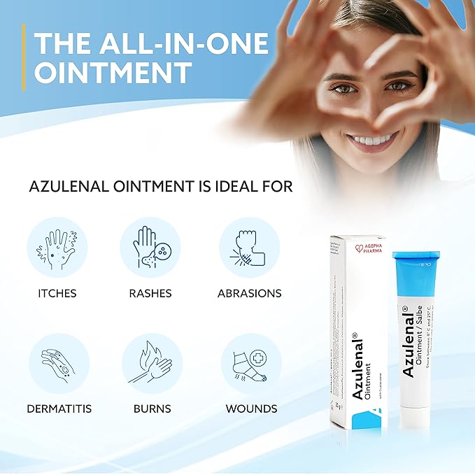 Ointment with Guaiazulene | Wound and Healing Ointment for Diaper Rashes, Itches, Cuts, Burns, & Sore Nipples | Suitable for Use for Babies and Nursing Mothers | Made in Europe