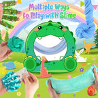 LAWOHO 6 Pack Dinosaurs Slime Kit for Kids - Cloud, Butter, Clear Slimes with Glow in The Dark Add-ins, Green & Blue Dino Slime, Super Soft and Non-Sticky, Birthday Party Favor for Boys & Girls