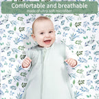 Baby Crib Sheets for Boys Girls, 2 Pack Fitted Crib Sheet for Standard Crib and Toddler Mattress, Soft Microfiber Baby Sheet 52x28x8in (Leaf & Green)