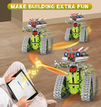 5 in 1 STEM Robot Building Kit, APP & Remote Control Robotics Building Toys, 705 Pcs DIY Building Robot/RC Car/Tank with Light, Building Toy Gifts for Boys Girls Kids 8-16 Science Learning