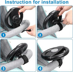 Accmor Stroller Steering Wheel Toy, Pretend Driving Simulated Steering Wheel for Baby Stroller Shopping Carts, Universal Detachable Funny Stroller Shopping Carts Toy Attachment Accessories