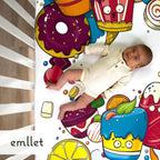 100% Cotton Fitted Crib Sheet, Sweet Treats Dessert Theme, Soft Baby Nursery Bedding for Standard Crib Mattress 52 x 28 in