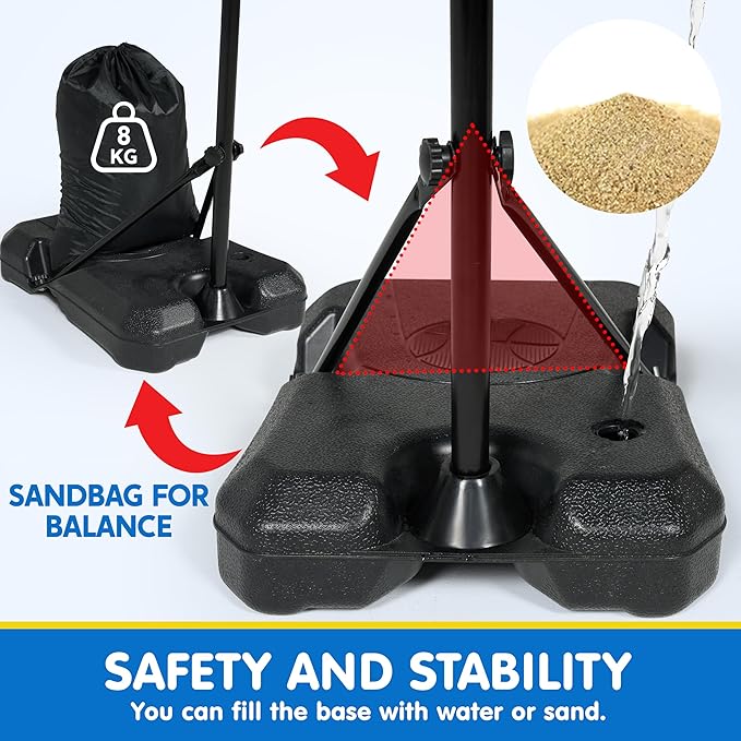 JOYIN Kids Basketball Hoop, Adjustable Height 2.8 ft-6.2 ft Toddler Basketball Hoop for Kids Indoor Outdoor Play Portable Basket Ball for Boys Girls Age 3 4 5 6 7 8 Gift