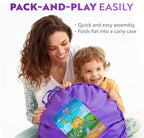 Playz 5-Piece Kids Pop up Play Tent Crawl Tunnel and Ball Pit with Basketball Hoop Playhouse for Boys, Girls, Babies, and Toddlers (Purple, Orange, Yellow, Red, Blue)