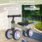 Baby Balance Bike Toys for 12-36 Months Kids Toy Boy and Girls Gifts Toddler Best First Birthday Gift Children Walker No Pedal Infant 4 Wheels Bicycle (Colorful, Deep Green-Light)