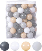 GOGOSO Ball Pits Balls for Toddlers Pack of 50 100 200 Plastics Shape Ball Non-Phthalate Non-BPA Non-Toxic 2.2-Inch Crush Proof Play Balls