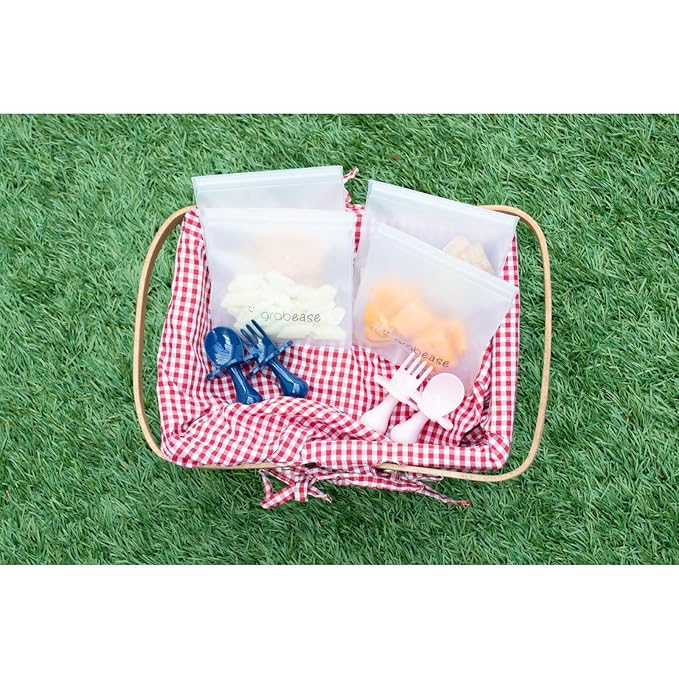 Grabease Baby Feeding Utensils Set - Ergonomic Grip for Self-Feeding - Anti-Choke Collar & Toddler Cutlery Safety - Dishwasher Safe & Travel-Ready Baby Feeding Set - Gray, Pack of 1