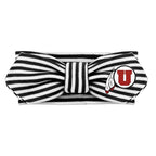 Creative Knitwear Utah Utes Infant Girls Black/White Striped Hair Knot Headband Embroidered Logo - Size Newborn - 4T