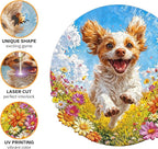 Jigfoxy Wooden Puzzles for Adults, Running Puppy Wood Puzzles Adult, Unique Animal Shape Wooden Jigsaw Puzzles for Adults, Birthday Gifts for Puzzle Lovers, Family, Friend (S-8 * 8.3in-108pcs)