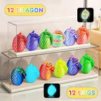 12PCS 3D Dragon Eggs with Dragon Inside, Easter Basket Stuffers Mini Easter Egg Set Articulated Unique Easter Basket Essentials for Adults Kids